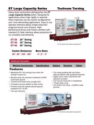 ET Large Capacity Series Toolroom Turning