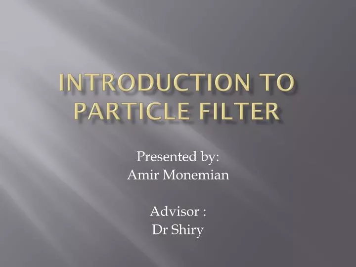 introduction to particle filter