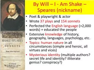 William Shakespeare 1564-1616