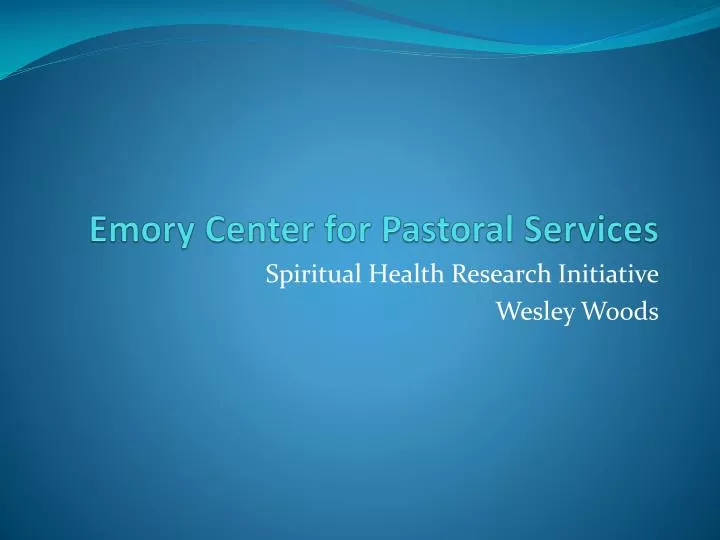 emory center for pastoral services