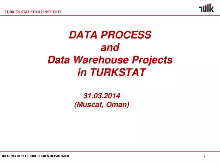 data process and data warehouse projects in turkstat