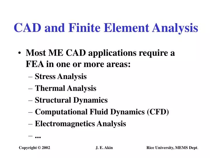 cad and finite element analysis