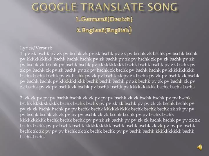 google translate song