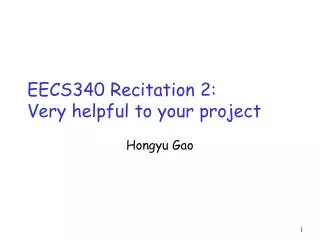 EECS340 Recitation 2: Very helpful to your project