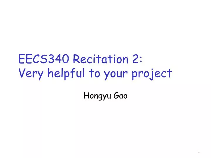 eecs340 recitation 2 very helpful to your project