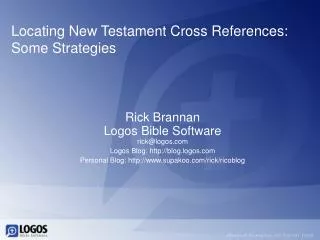 Locating New Testament Cross References: Some Strategies