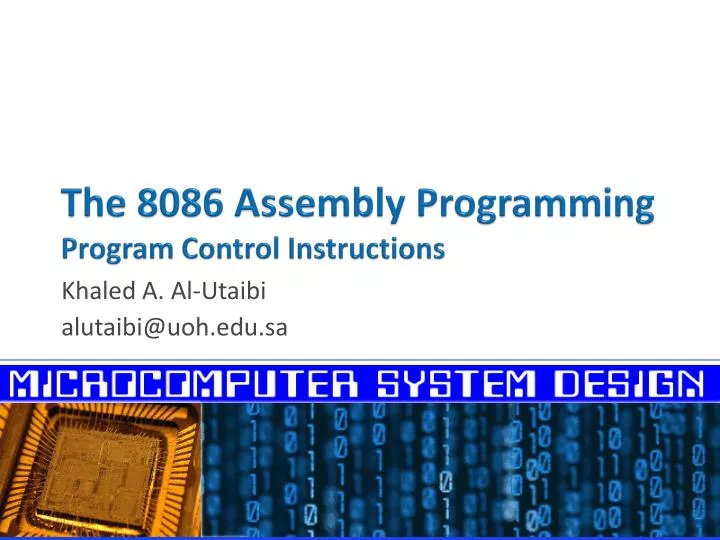 the 8086 assembly programming program control instructions