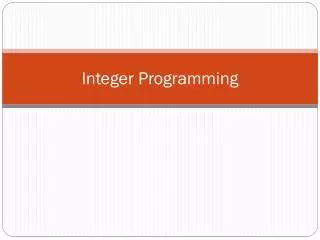 integer programming