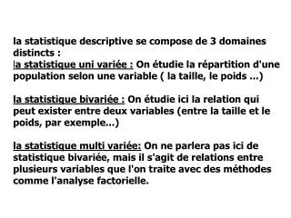 PPT - Statistique Descriptive PowerPoint Presentation, Free Download ...