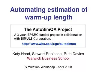 Automating estimation of warm-up length