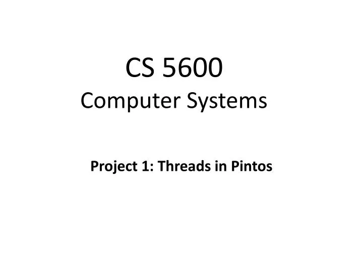 cs 5600 computer systems