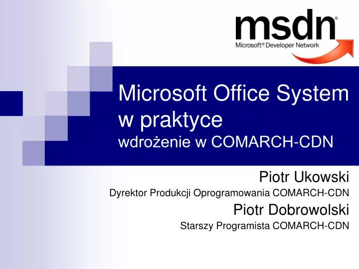 microsoft office system w praktyce wdro enie w comarch cdn