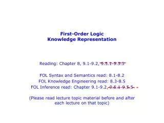 First-Order Logic Knowledge Representation