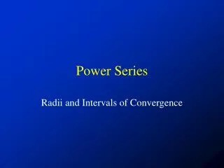 Power Series