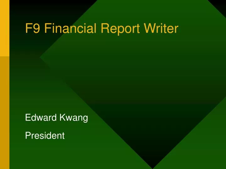 f9 financial report writer