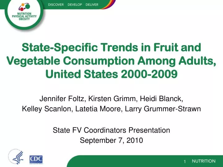 state specific trends in fruit and vegetable consumption among adults united states 2000 2009