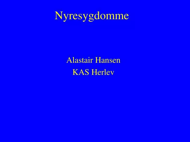 nyresygdomme