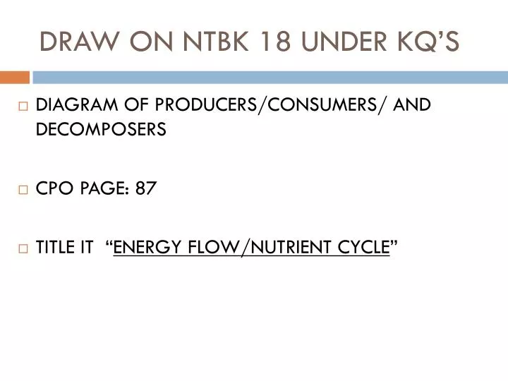 draw on ntbk 18 under kq s