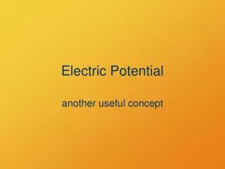 Electric Potential