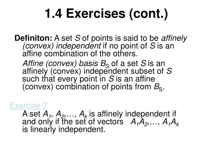 1 4 exercises cont