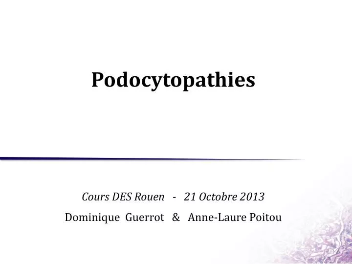 podocytopathies