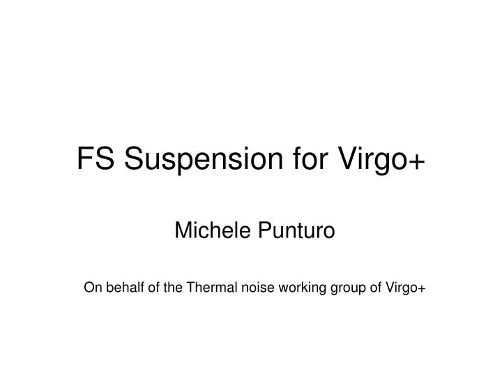 fs suspension for virgo