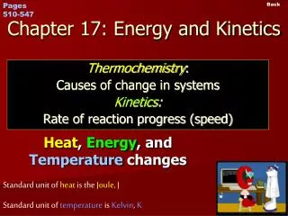 Chapter 17: Energy and Kinetics