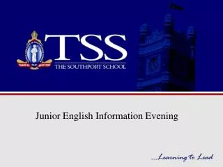 Junior English Information Evening