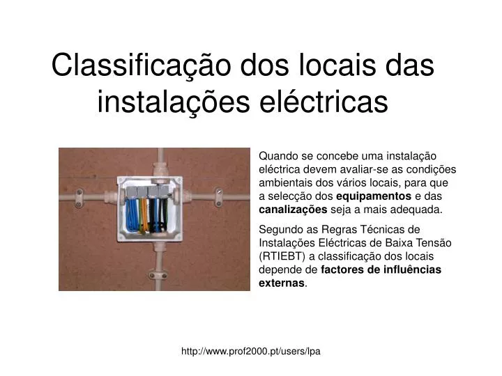 classifica o dos locais das instala es el ctricas