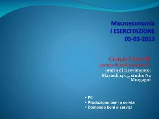 macroeconomia i esercitazione 05 03 2013