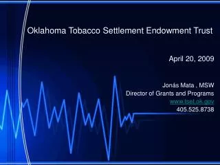 Oklahoma Tobacco Settlement Endowment Trust