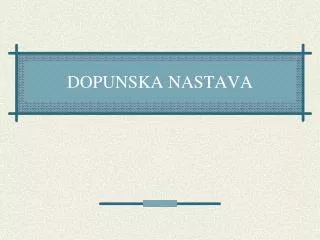 dopunska nastava
