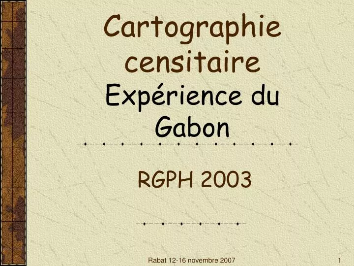 cartographie censitaire exp rience du gabon rgph 2003