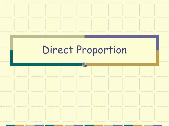 direct proportion