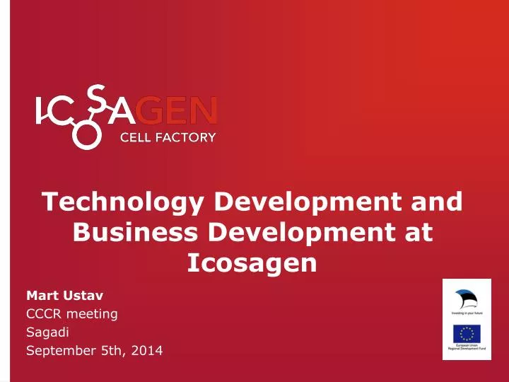 technology development and business development at icosagen