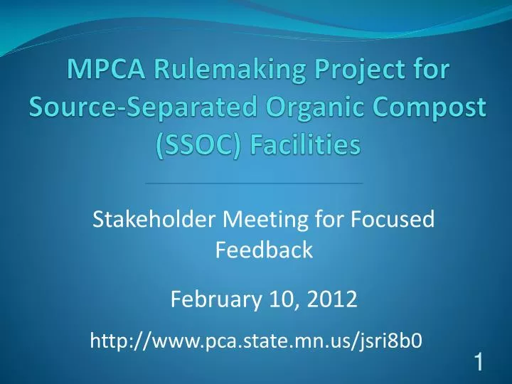 mpca rulemaking project for source separated organic compost ssoc facilities