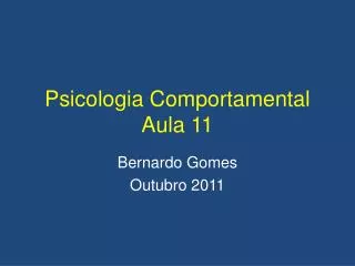 psicologia comportamental aula 11