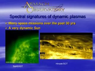 Spectral signatures of dynamic plasmas
