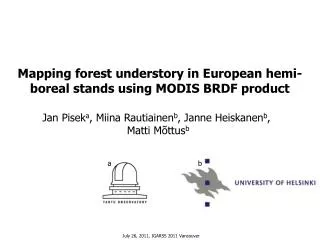 Mapping forest understory in European hemi-boreal stands using MODIS BRDF product
