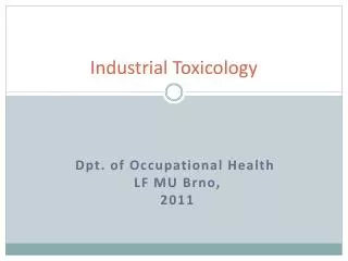 Industrial Toxicology