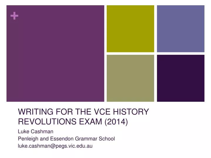 writing for the vce history revolutions exam 2014