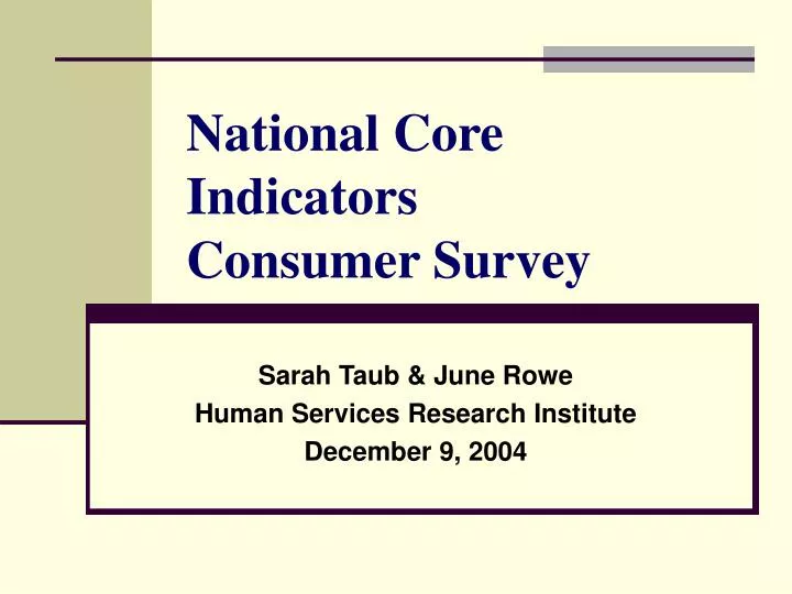 national core indicators consumer survey