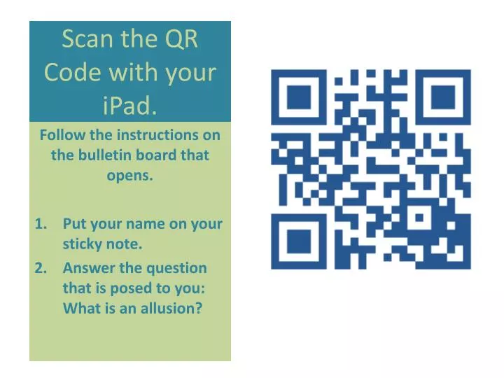 scan the qr code with your ipad