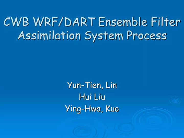 cwb wrf dart ensemble filter assimilation system process
