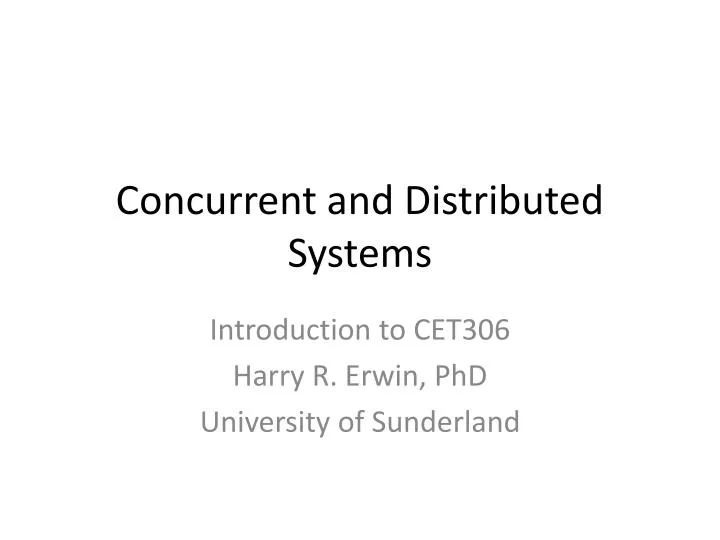 concurrent and distributed systems