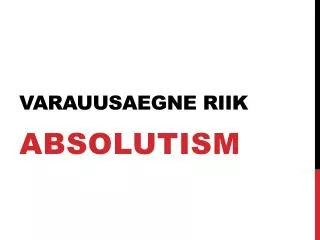 varauusaegne riik