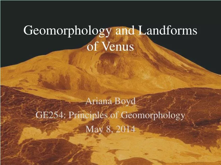 geomorphology and landforms of venus