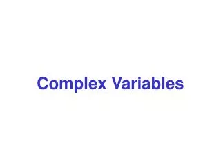 Complex Variables