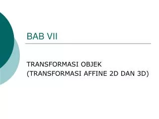 bab vii