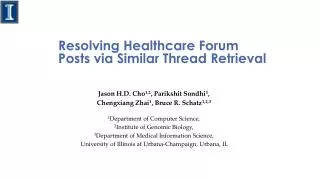 Resolving Healthcare Forum Posts via Similar Thread Retrieval